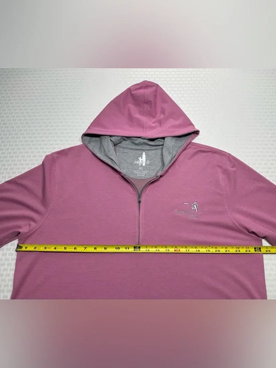 Johnnie-O "Finney" Pink Performance 1/4 Zip Golf Hoodie Men’s XL Spyglass Hill - Picture 6 of 8